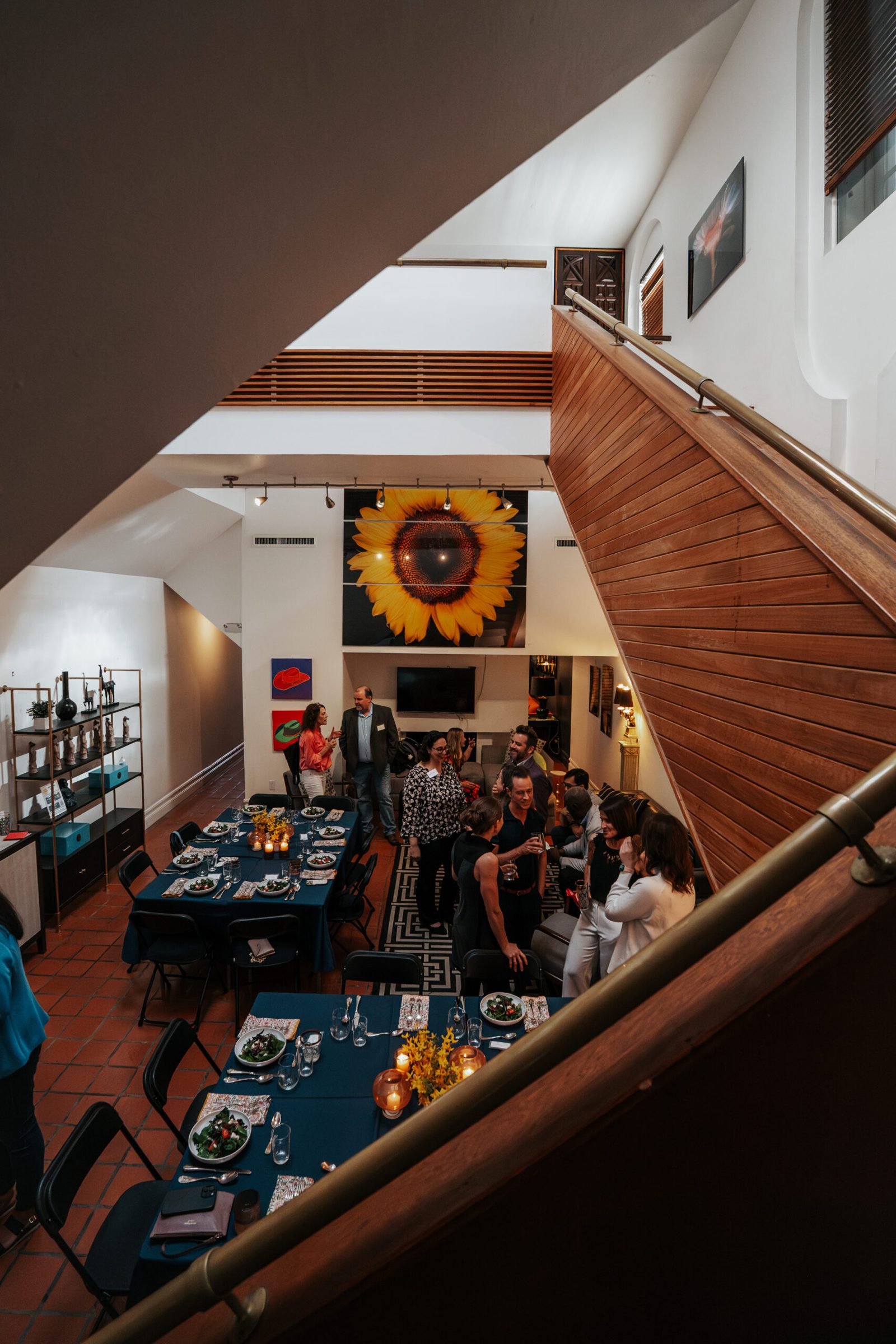 Sunflower mural dining room